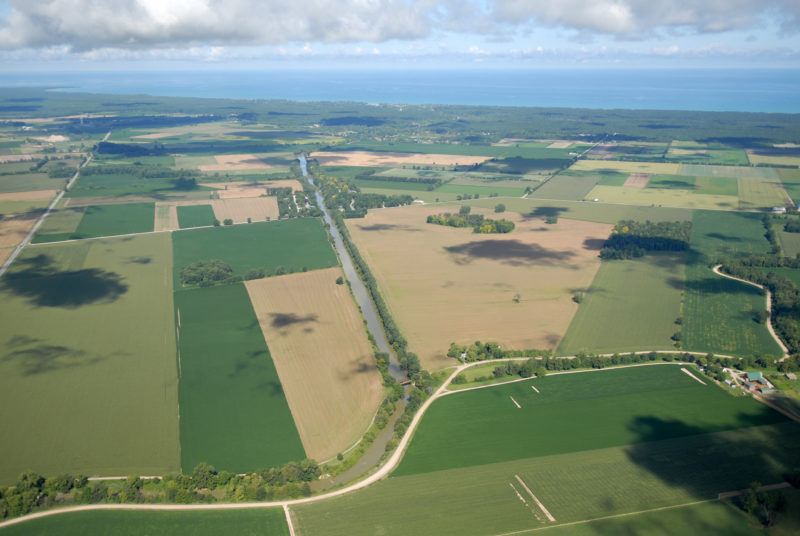 Southern Ontario agriculture along Lake Huron’s southeast shore. Credit: Daniel Holm Photography